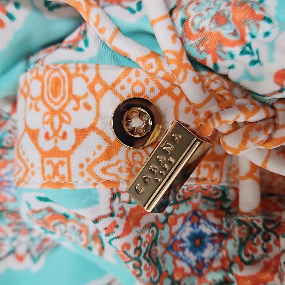 Cabana Life Tunic Swim Cover Up Dress Women's Size L Style:464-C-CV8 Blue Orange - Picture 10 of 11
